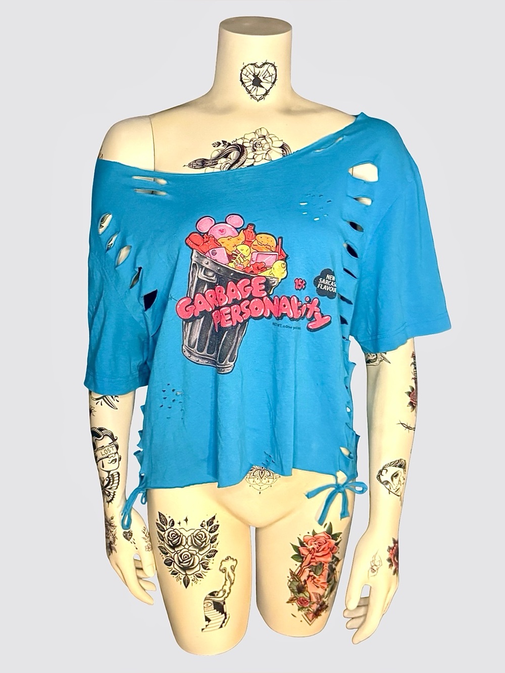 “Garbage personality” shredded t-shirt